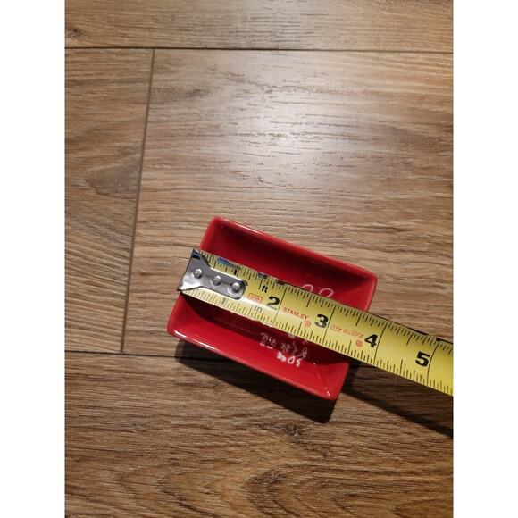 Sushi Set of 4 Asian Stoneware Dinnerware Small Plates 8 Pieces Red Black - Picture 8 of 9